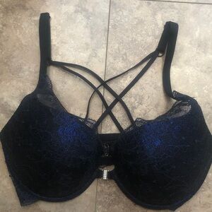La SENZA Black and Blue Lace Bra
